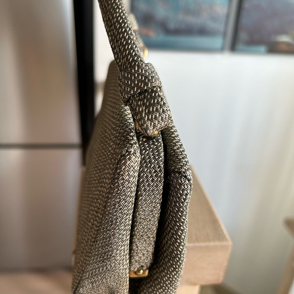 Koret 1950s/1960s designer handbag , woven silver grey with brass hardware . - Picture 9 of 15